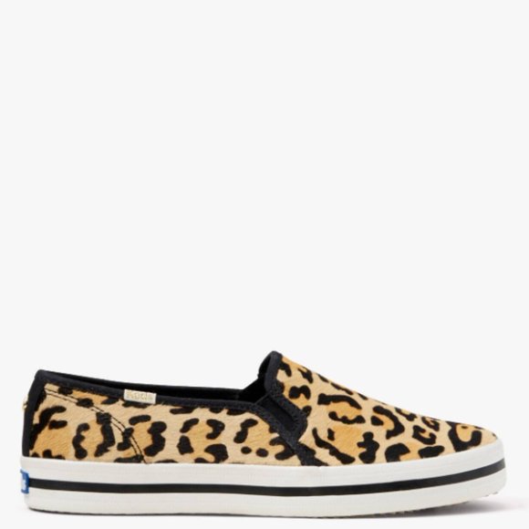 Keds Kate Spade Double Decker Leopard-print Calf Hair Sneakers, Size 6 - Picture 1 of 12